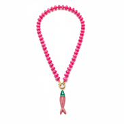 Crystal Beaded Necklace with Fish Pendant