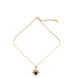 Sun Pendant Faux Pearl Station Necklace