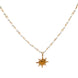 Sun Pendant Faux Pearl Station Necklace