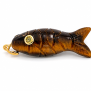 Carved Tiger Eye Fish Pendant