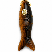 Carved Tiger Eye Fish Pendant