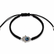 Evil Eye Hamsa Braided Adjustable Bracelet
