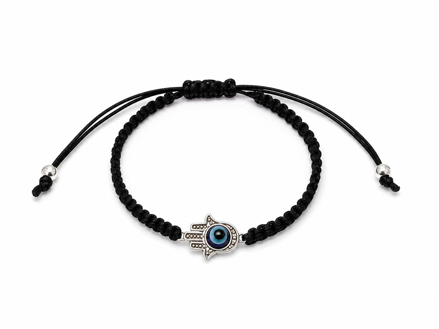 Evil Eye Hamsa Braided Adjustable Bracelet