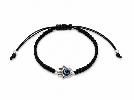 Evil Eye Hamsa Braided Adjustable Bracelet