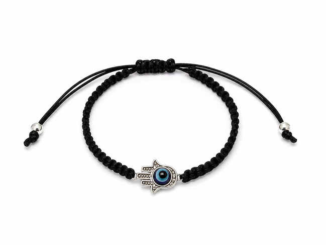 Evil Eye Hamsa Braided Adjustable Bracelet