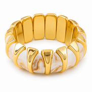 Geometric Faux Pearl Stretch Bracelet