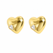 Puffed Heart Stud Earrings with Cubic Zirconia Accent