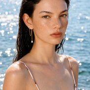 Pear Cut Cubic Zirconia Chain Link Drop Earrings