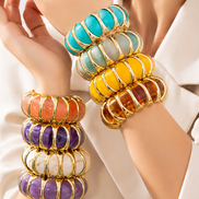Geometric Faux Pearl Stretch Bracelet