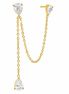 Pear Cut Cubic Zirconia Chain Link Drop Earrings