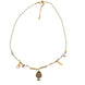 Nautical Charm Faux Pearl Station Necklace