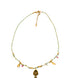 Nautical Charm Faux Pearl Station Necklace