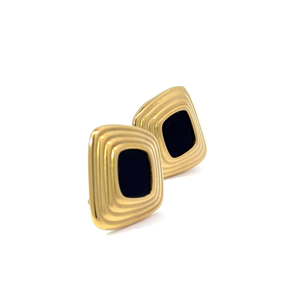 Square Frame Stud Earrings