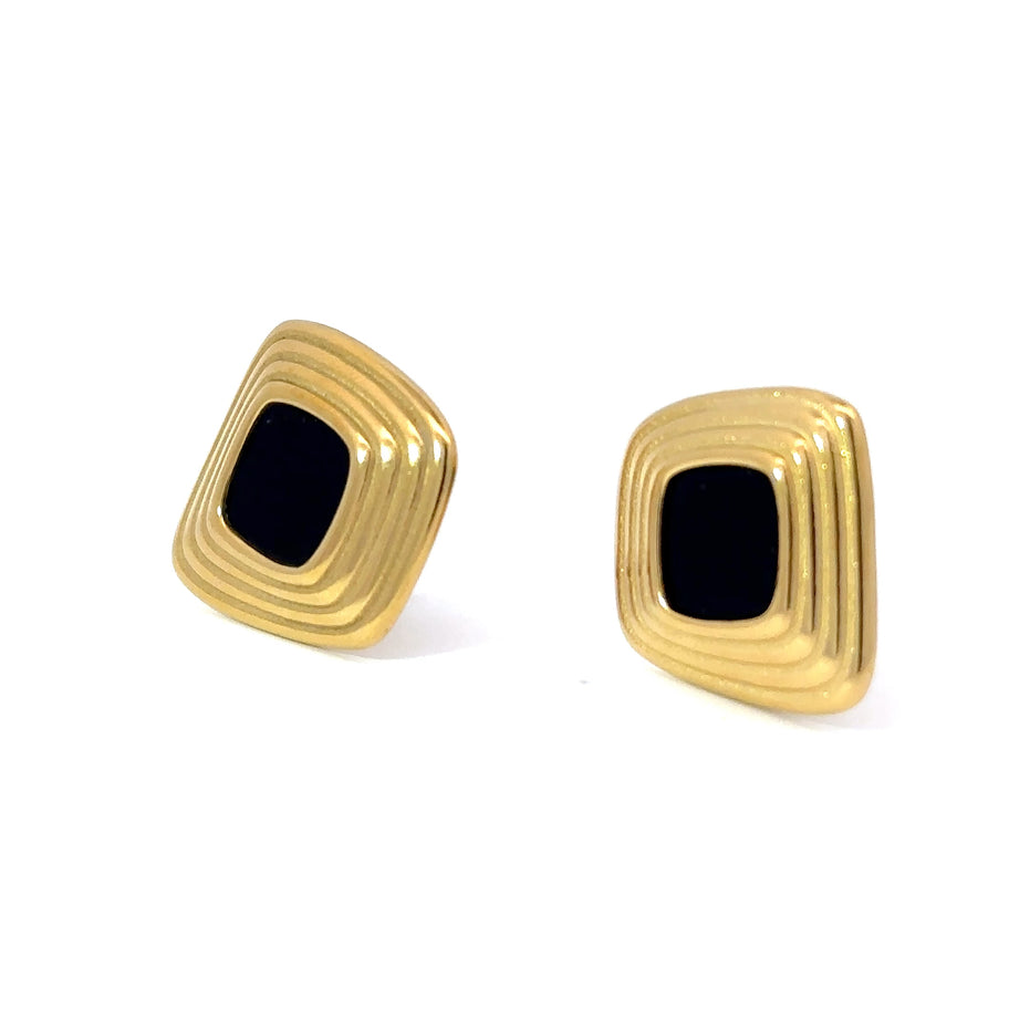 Square Frame Stud Earrings