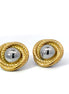 18k Gold Plated Rope Knot Stud Earrings with Two Tone Finish