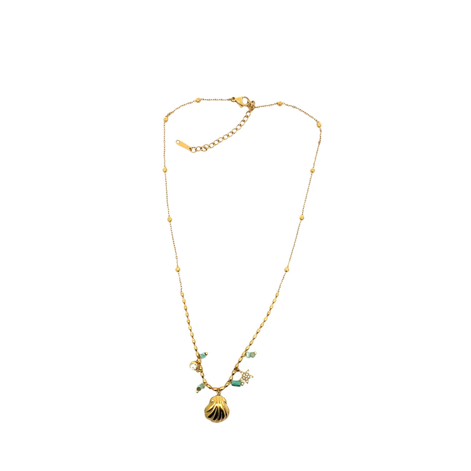 Sea Shell And Charms Necklace