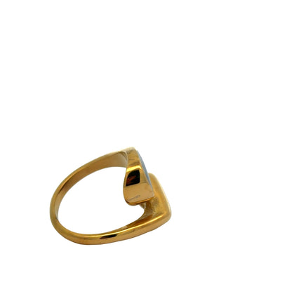 Oval Inlay Statement Ring