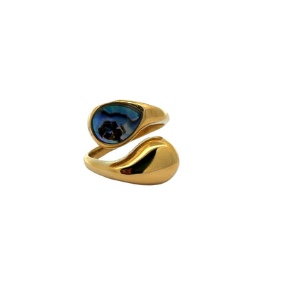 Oval Inlay Statement Ring