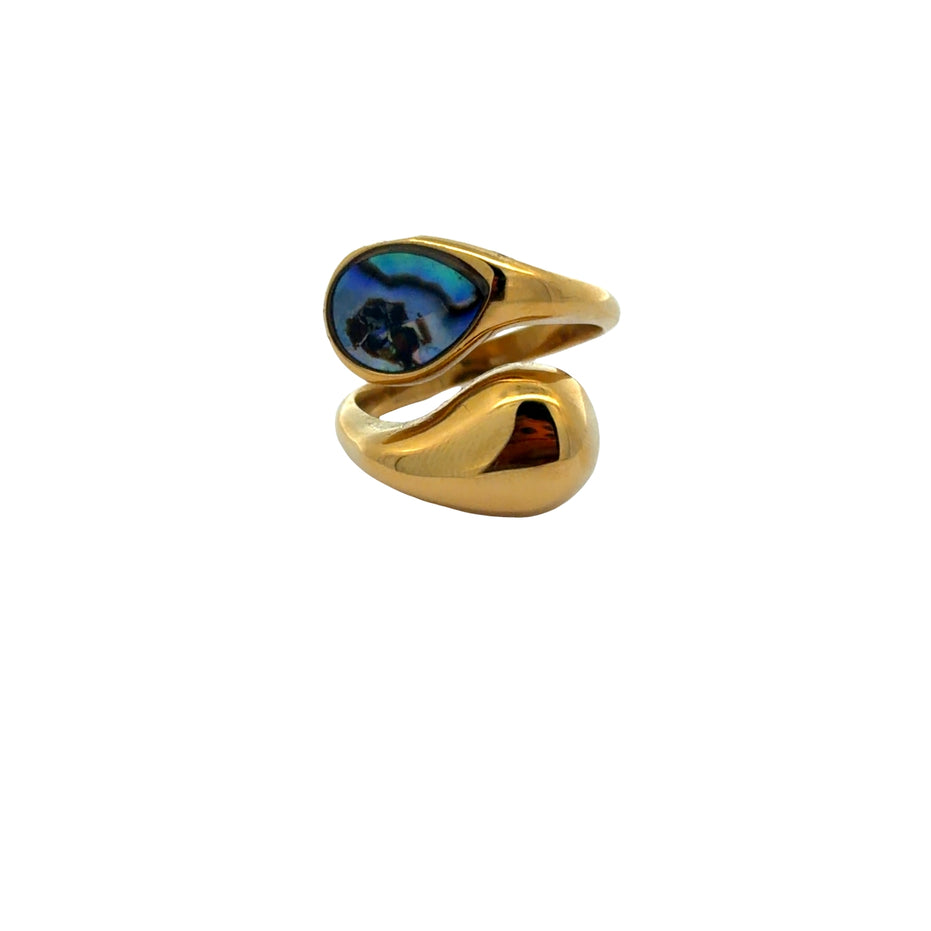 Oval Inlay Statement Ring