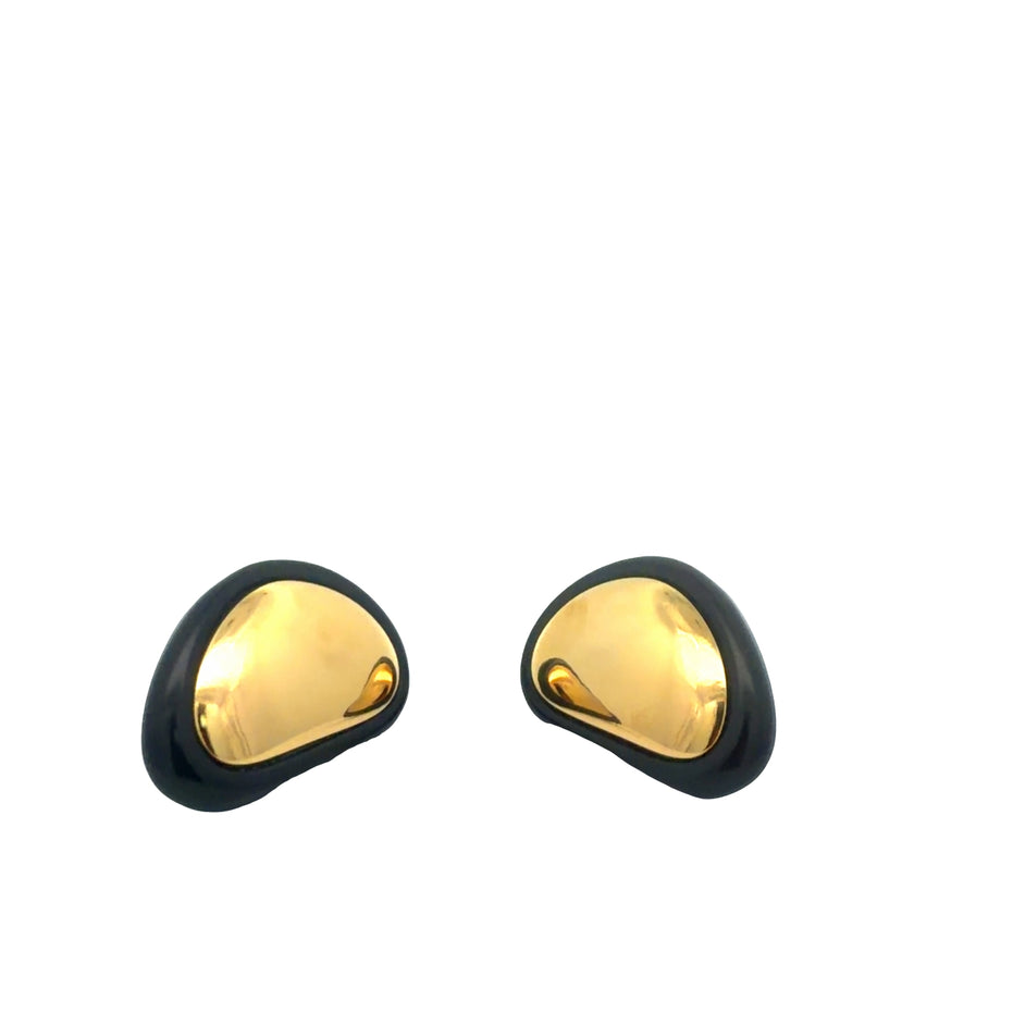Enamel Trim Teardrop Earrings