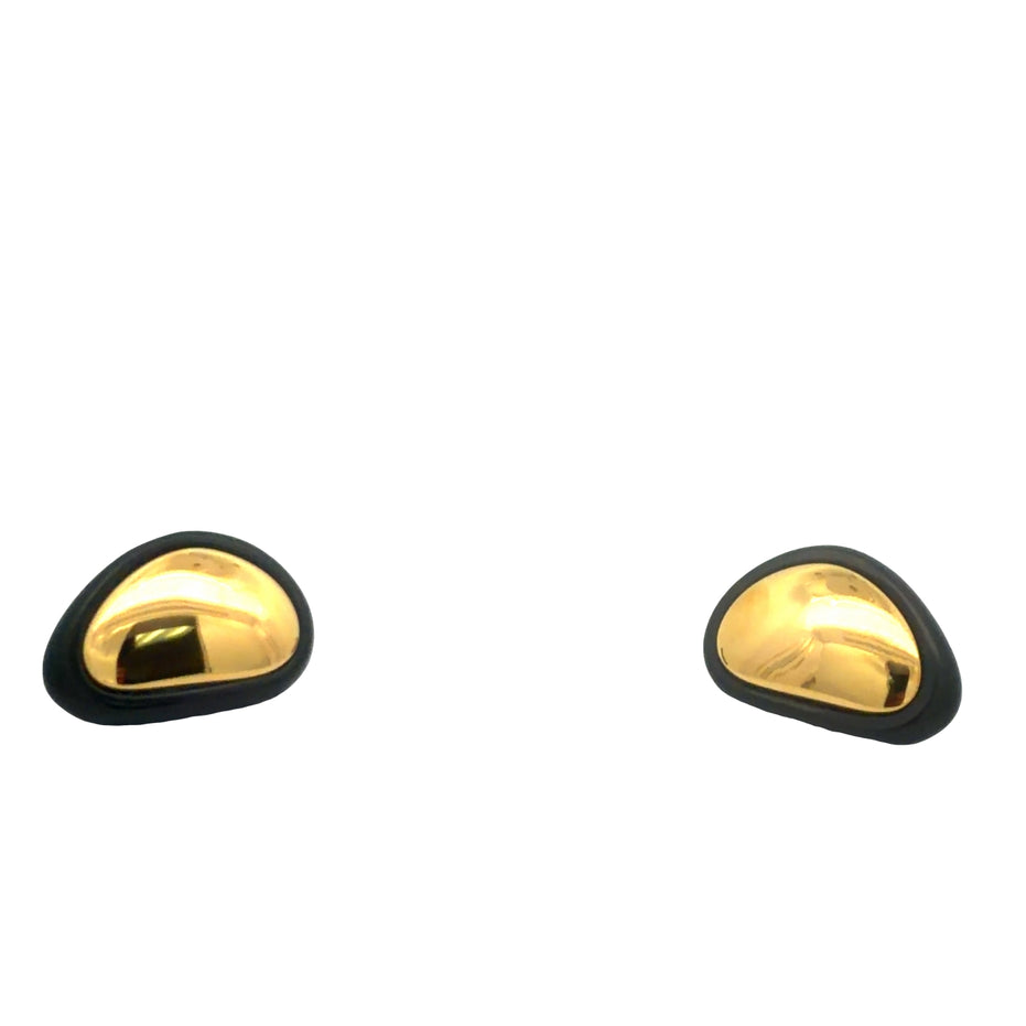 Enamel Trim Teardrop Earrings