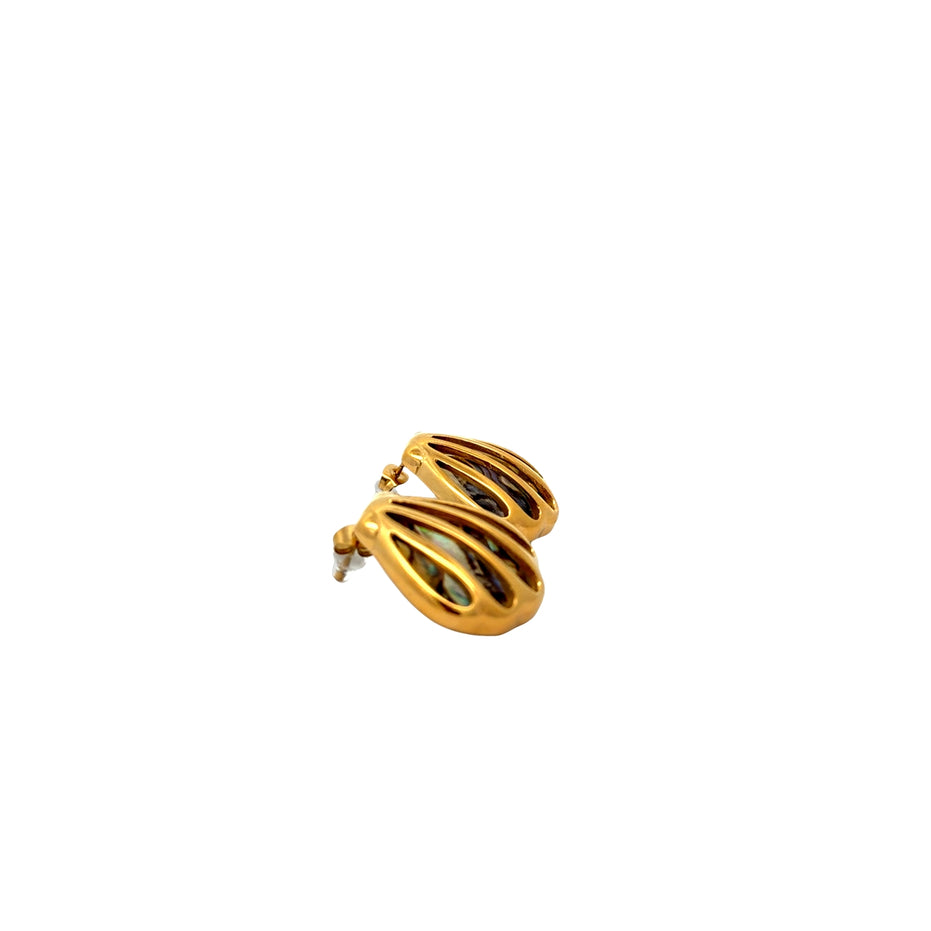 Shell Inlay Stud Earrings