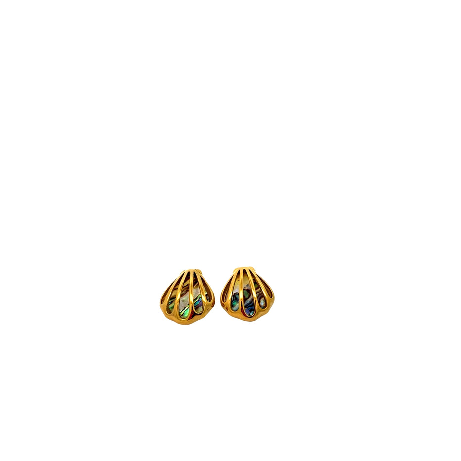 Shell Inlay Stud Earrings