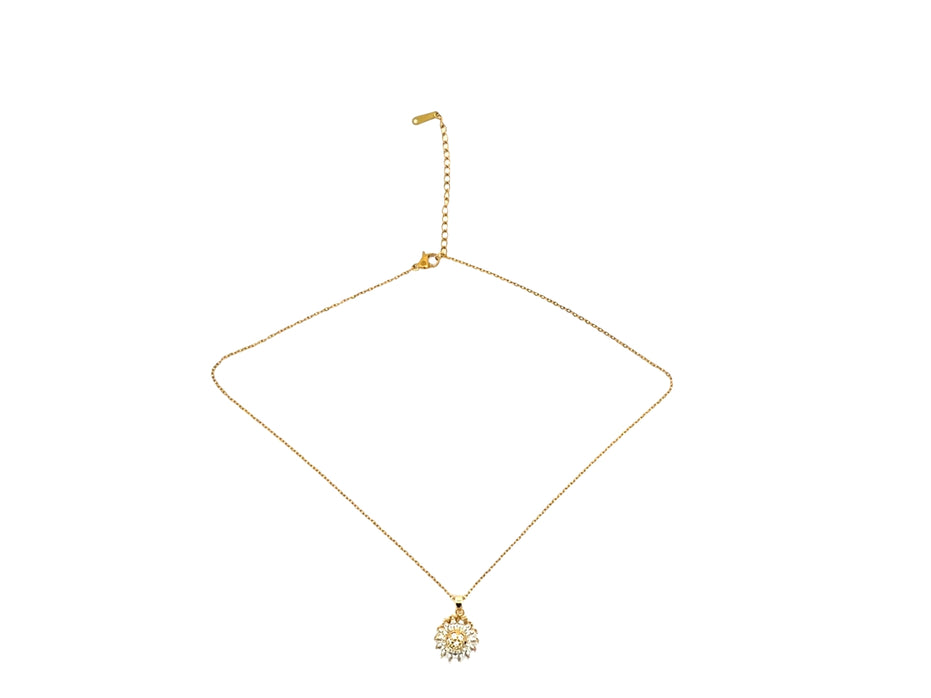 Sunflower Spinner Pendant Necklace