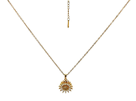 Sunflower Spinner Pendant Necklace