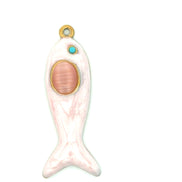 Pink Enamel Fish Pendant