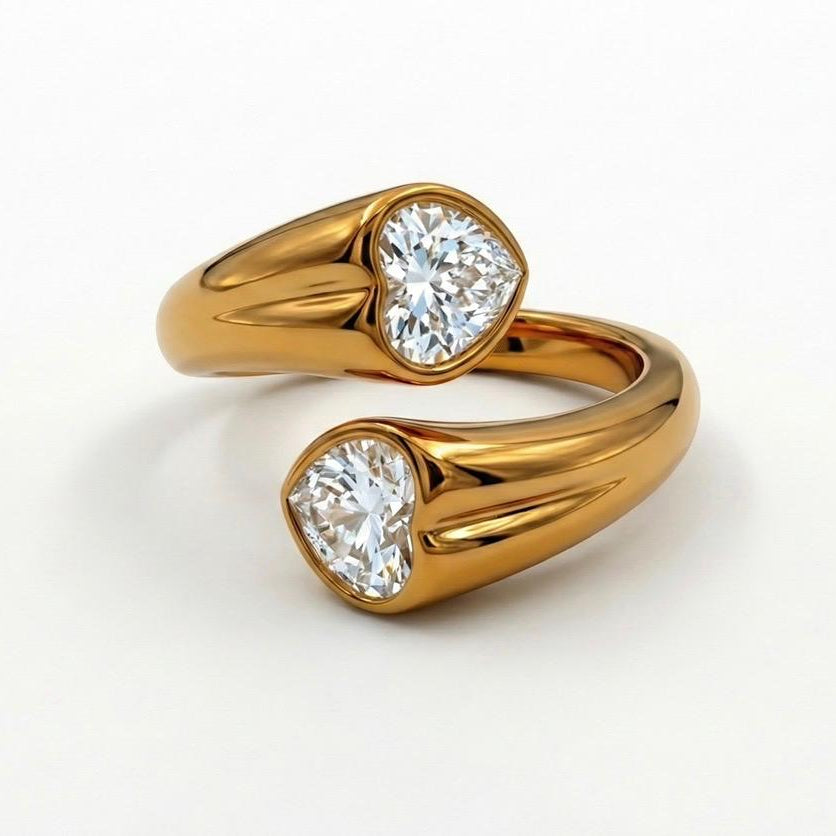 Sculpted Open Heart Ring
