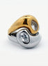 Modern Wave Ring with Two Tone Finish