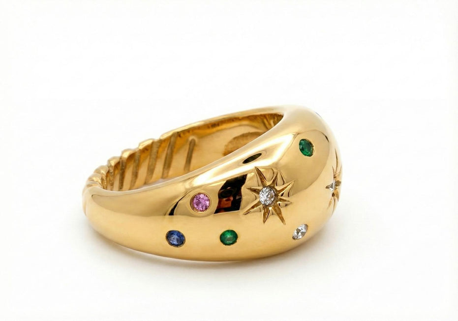 Star Accent Statement Ring