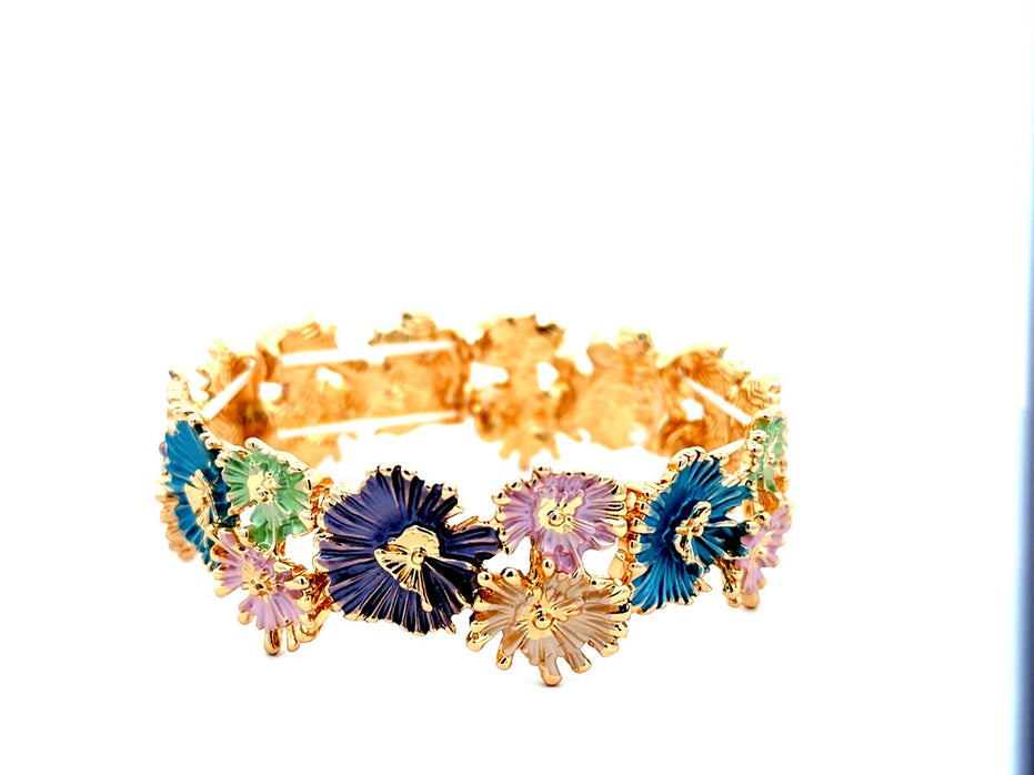 Expandable Multicolor Floral Bracelet