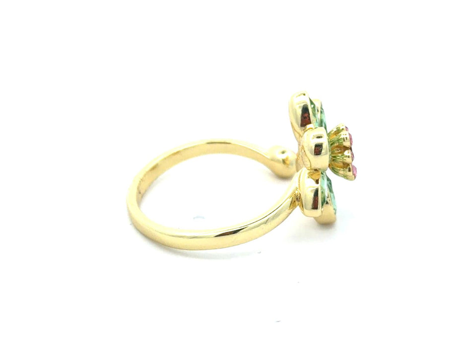 Floral Crystal Ear Cuff