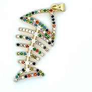 Multicolor Fish Bone Pendant