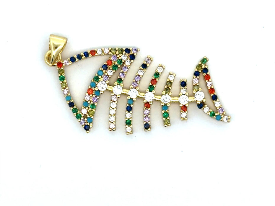 Multicolor Fish Bone Pendant