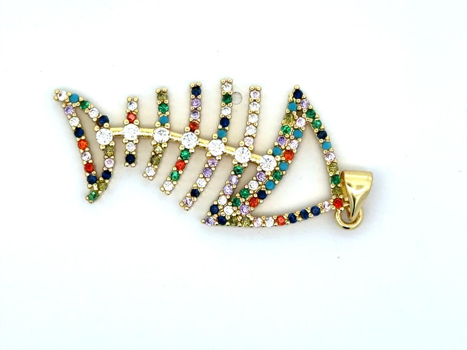 Multicolor Fish Bone Pendant