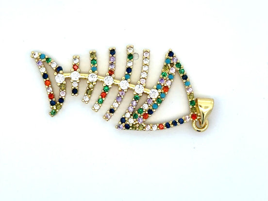 Multicolor Fish Bone Pendant