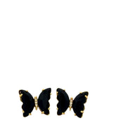Black Butterfly Crystal Stud Earrings