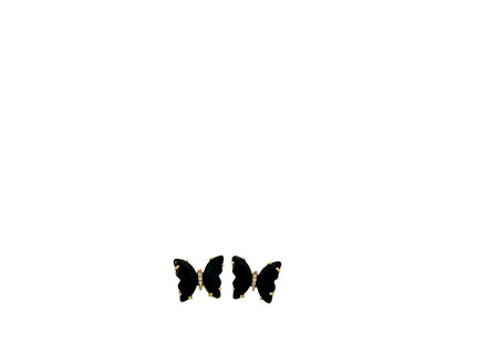 Black Butterfly Crystal Stud Earrings