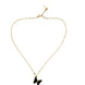 Black Butterfly Crystal Pendant Necklace