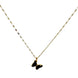 Black Butterfly Crystal Pendant Necklace