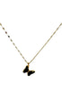 Black Butterfly Crystal Pendant Necklace