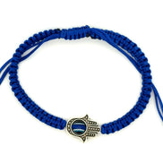 Blue Evil Eye Hamsa Braided Adjustable Bracelet