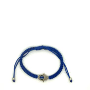 Blue Evil Eye Hamsa Braided Adjustable Bracelet