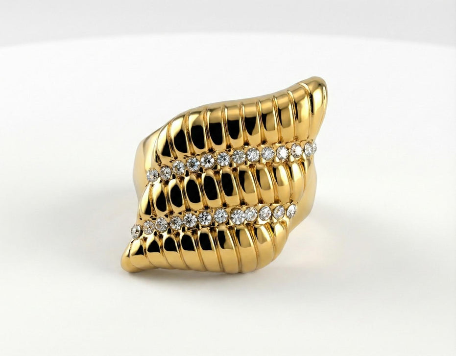 Shell Statement Ring with Sculpted Design