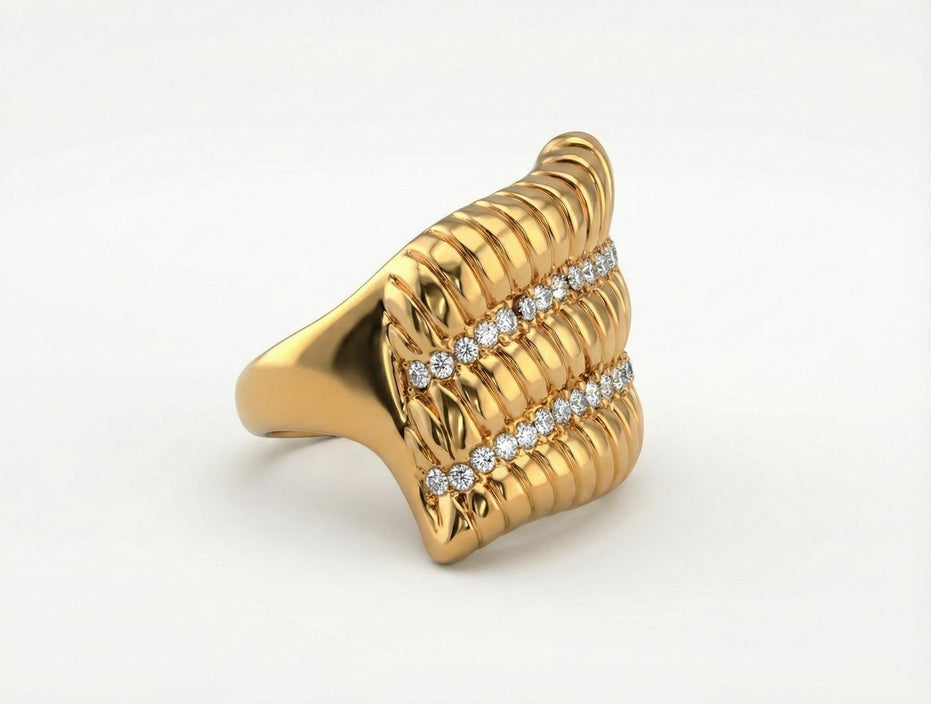 Shell Statement Ring with Sculpted Design