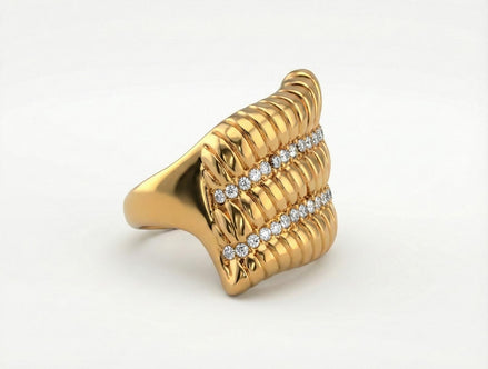 Shell Statement Ring with Sculpted Design