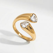 Sculpted Open Heart Ring